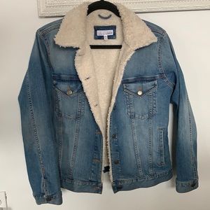 Sherpa Lined Denim Trucker Jacket